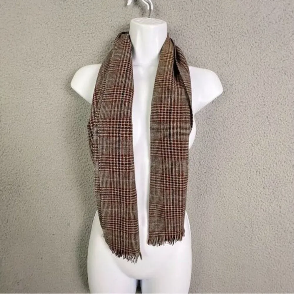 WOMENS SCARF BROWN WITH STRIPES